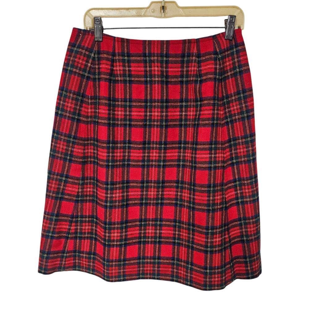 Pendleton Red Plaid Midi Skirt
